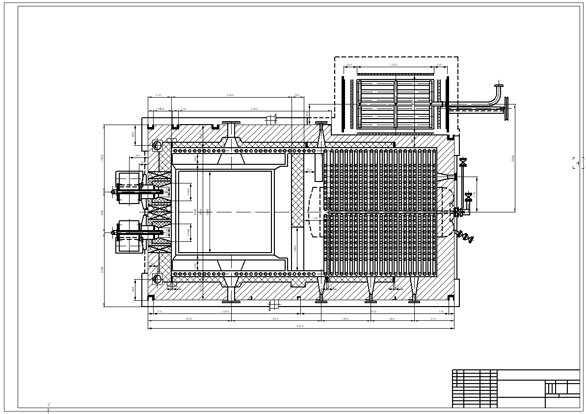 Чертеж парового котла типа ДКВР 6,5-13